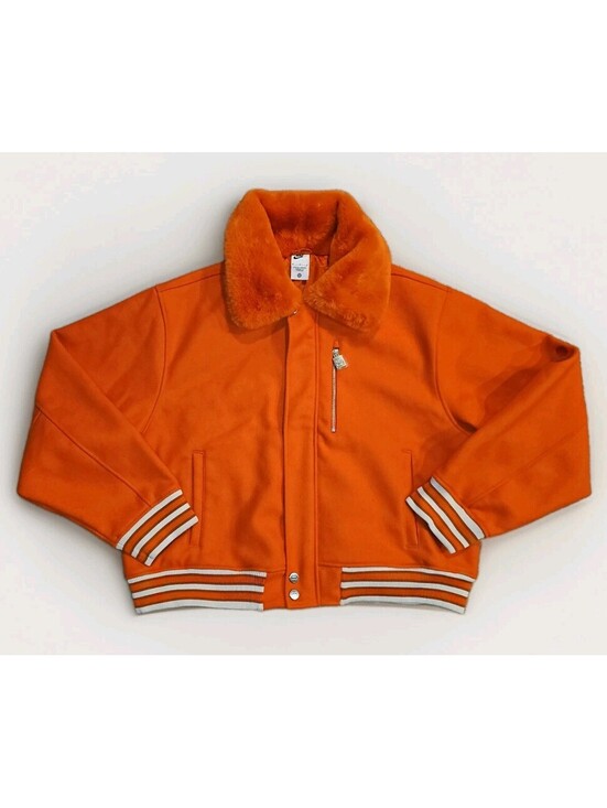 Nike Jackets & Blazers - NEW Nike Naomi Osaka Full Zip Varsity Wool Jacket Orange Size Medium HV2058-893